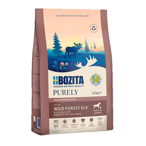 BOZITA PIES PURELY GRAIN FREE PUPPY&JUNIOR ELK 2,5KG