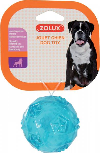 ZOLUX TPR POP PIŁKA Z PISZCZAŁKĄ 6CM TURKUSOWA