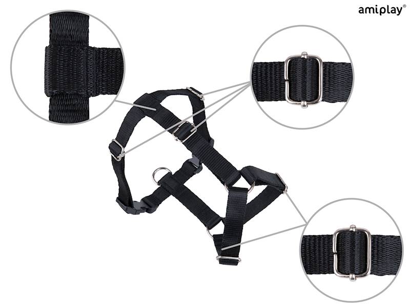 AMIPLAY SAMBA SZELKI REGULOWANE GUARD CZARNE XL