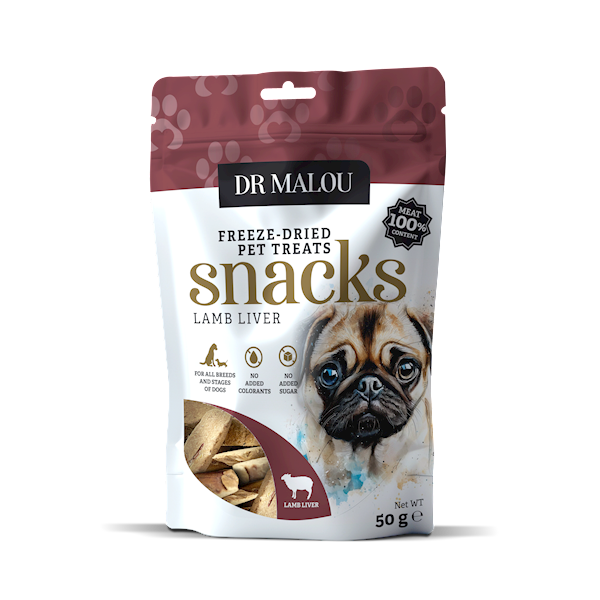 DR MALOU PRZYSMAKI LIOFILIZOWANE DLA PSA 100% WĄTROBA JAGNIĘCA 50G