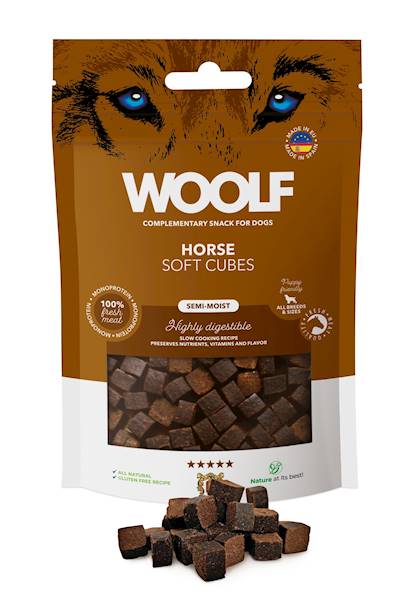 WOOLF SOFT CUBES HORSE MONOPROTEIN 100G