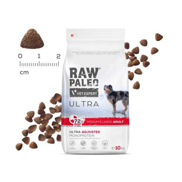 VET EXPERT RAW PALEO ULTRA ADULT MEDIUM&LARGE BEEF 10KG