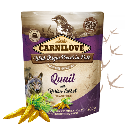 CARNILOVE DOG POUCH QUAIL&YELLOW CARROT 300G