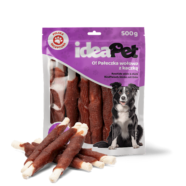 IDEAPET PAŁECZKI WOŁOWE Z KACZKĄ 30CM 500G