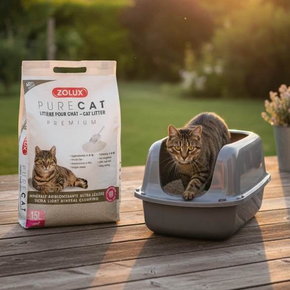 ZOLUX PURECAT ŻWIREK PREMIUM MINERALNY ZBRYLAJĄCY 15L