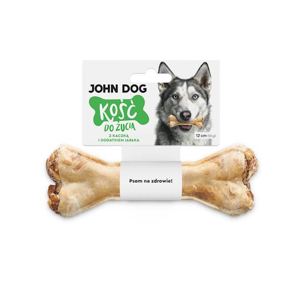 JOHN DOG KOŚĆ DO ŻUCIA Z KACZKĄ I JABŁKIEM 12CM