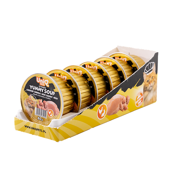 UNIQ PETS YUMMY SOUP ROSÓŁ Z KAWAŁKAMI KURCZAKA I MIĘSEM KRÓLIKA 60G