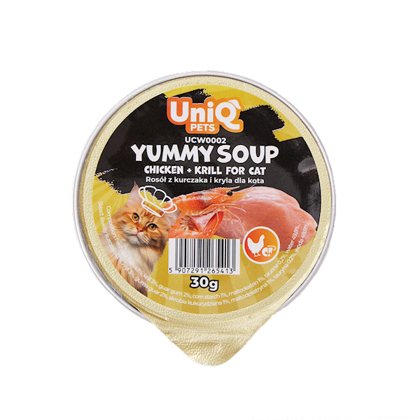 UNIQ PETS YUMMY SOUP ROSÓŁ Z KURCZAKA I KRYLA 30G