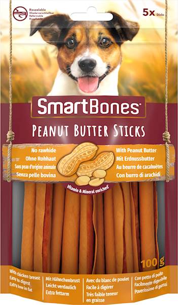 SMART BONES PEANUT BUTTER STICKS 5SZT 100G