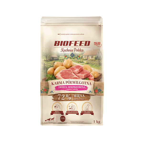 BIOFEED KUCHNIA POLSKA KARMA PÓŁWILGOTNA WIEPRZOWINA 1KG