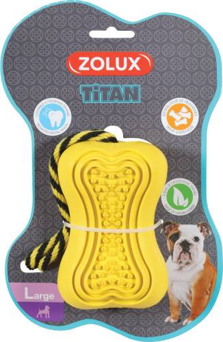 ZOLUX ZABAWKA GUMOWA TITAN ZE SZNURKIEM L ŻÓŁTA