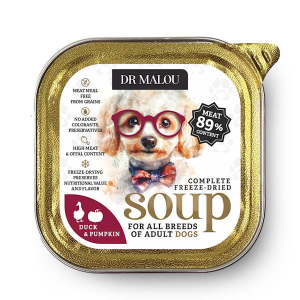 DR MALOU ZUPKA LIOFILIZOWANA DLA PSA KACZKA Z DYNIĄ 12G