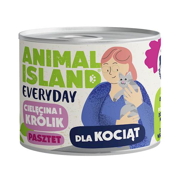 ANIMAL ISLAND CAT EVERYDAY CIELĘCINA I KRÓLIK DLA KOCIĄT (PASZTET) 185G
