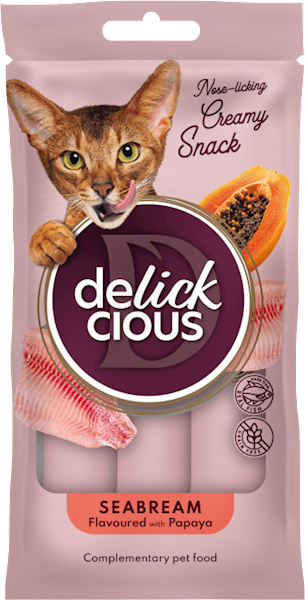 DELICKCIOUS CREAMY SNACK SEABREAM WITH PAPAYA 4X15G