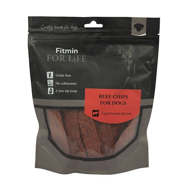 FITMIN DOG FOR LIFE TREATS BEEF CHIPS 400G