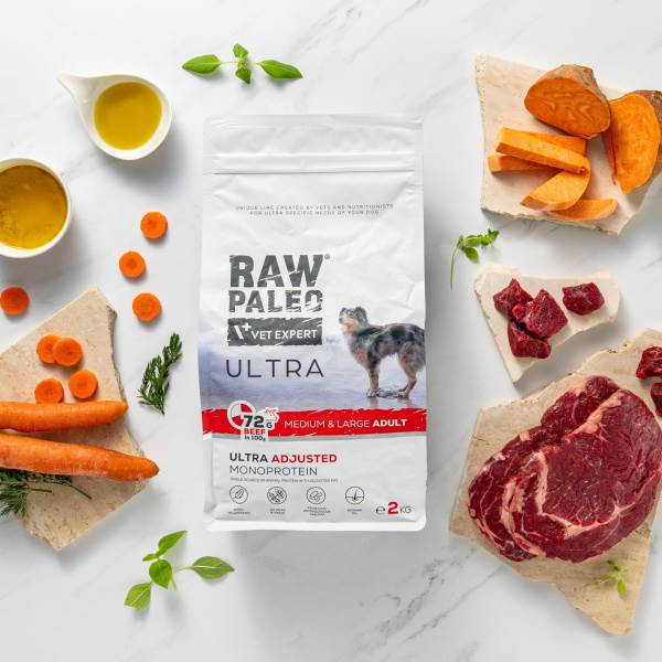 VET EXPERT RAW PALEO ULTRA ADULT MEDIUM&LARGE BEEF 10KG