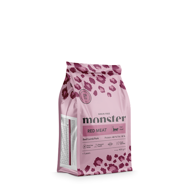 MONSTER CAT GRAIN FREE RED MEAT BEEF/LAMB/PORK (WOŁOWINA, JAGNIĘCINA I WIEPRZOWINA) 400G