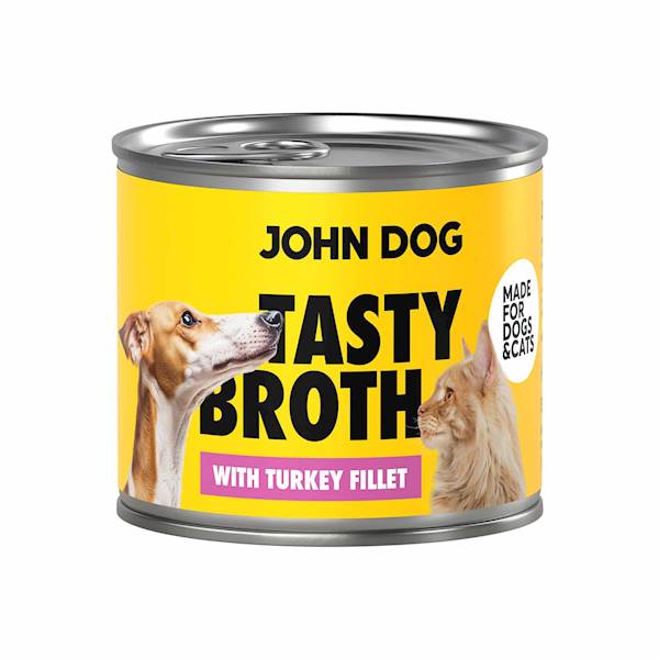 JOHN DOG FOR TASTY BROTH (ZUPA DLA KOTA I PSA) Z INDYKIEM 140G
