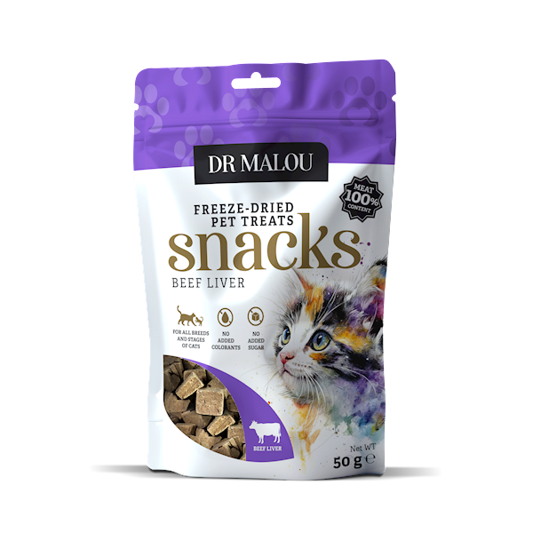 DR MALOU PRZYSMAKI LIOFILIZOWANE DLA KOTA 100% WĄTROBA WOŁOWA 50G