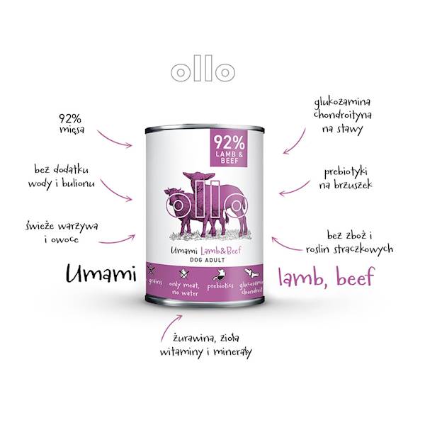 OLLO UMAMI JAGNIĘCINA I WOŁOWINA 400G