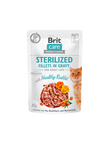 BRIT CARE CAT FG STERILIZED RABBIT 85G