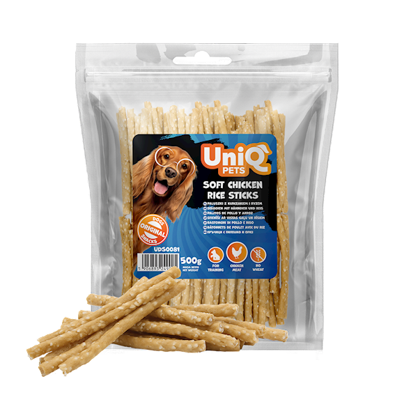 UNIQ PETS MEATY PALUSZKI Z KURCZAKIEM I RYŻEM 500G