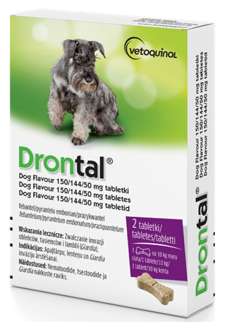 VETOQUINOL DRONTAL DOG FLAVOUR 10KG 2TAB