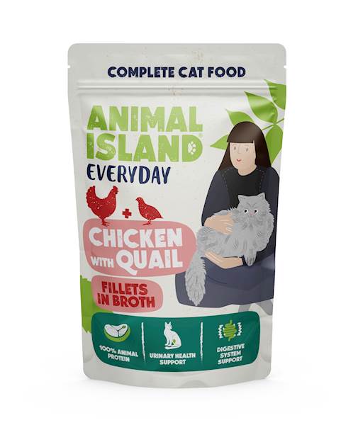 ANIMAL ISLAND CAT EVERYDAY KURCZAK Z PRZEPIÓRKĄ (FILECIKI W BULIONIE) 85G