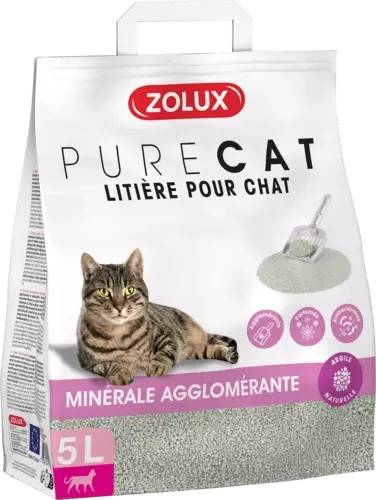 ZOLUX PURECAT ANTYBAKTERYJNY ŻWIREK MINERALNY ZBRYLAJĄCY ZAPACHOWY 5L