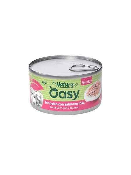 OASY CAT NATURAL JELLY TUŃCZYK Z ŁOSOSIEM 85G