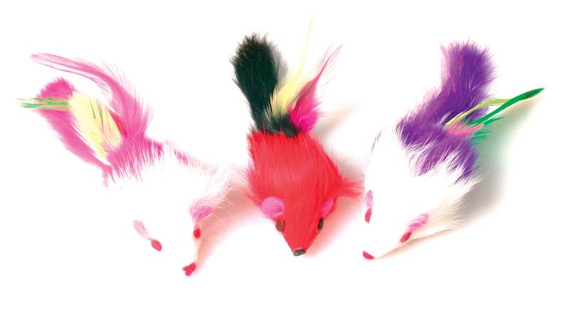 ZOLUX ZABAWKA DLA KOTA TRZY MYSZKI Z PIÓRAMI