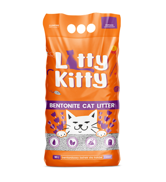 LITTY KITTY ŻWIREK BENTONITOWY LAWENDA 10L 