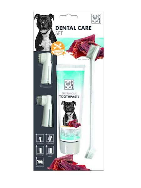 M-PETS DENTAL CARE SET BEEF (ZESTAW DENTYSTYCZNY Z WOŁOWĄ PASTĄ)