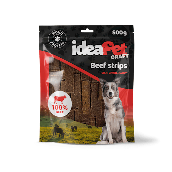 IDEAPET CRAFT BEEF STRIPS 500G