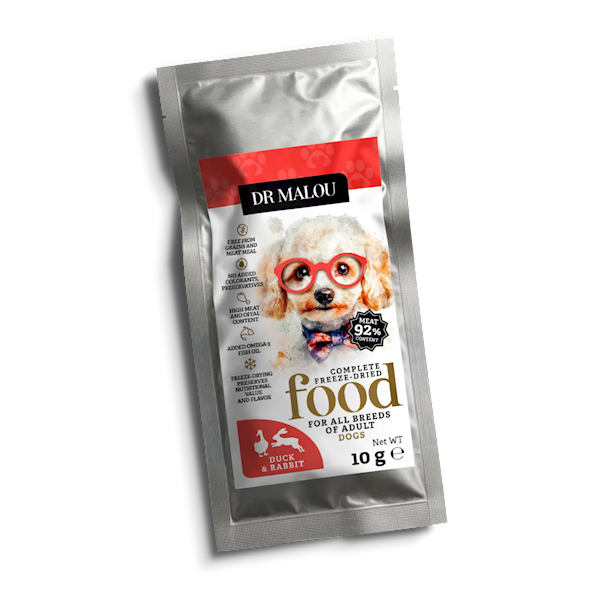 DR MALOU KARMA LIOFILIZOWANA DLA PSA KACZKA Z KRÓLIKIEM 10G