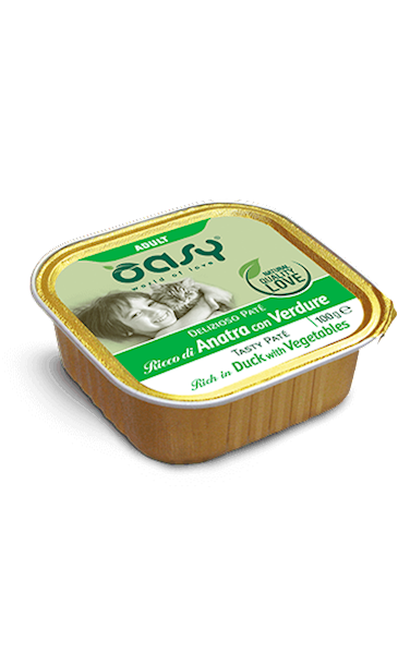OASY CAT TASTY PATE ADULT RICH IN DUCK WITH VEGETABLES 100G