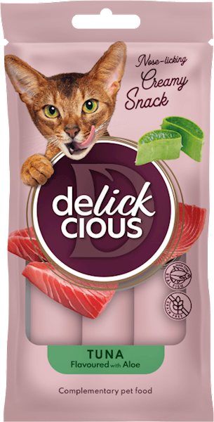 DELICKCIOUS CREAMY SNACK TUNA WITH ALOE 4X15G