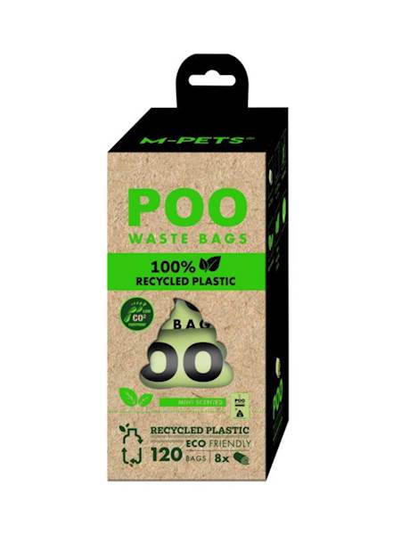 M-PETS POO WASTE BAGS 100% RECYCLED PLASTIC MIĘTA 120SZT