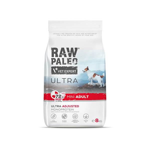VET EXPERT RAW PALEO ULTRA ADULT MINI BEEF 8KG
