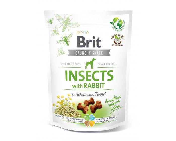 BRIT DOG CRUNCHY SNACK INSECTS WITH RABBIT 200G