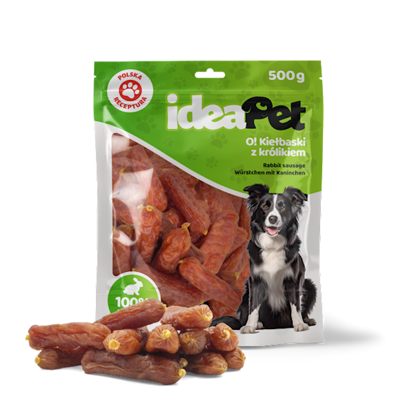 IDEAPET KIEŁBASKI Z KRÓLIKIEM 500G