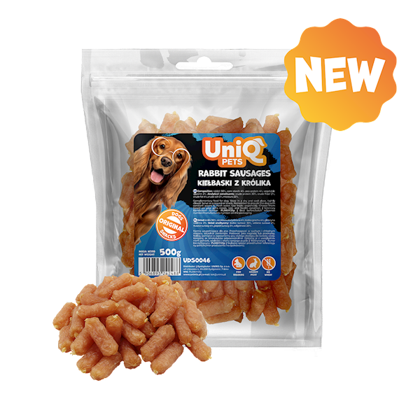 UNIQ PETS MEATY KIEŁBASKI Z KRÓLIKA 500G