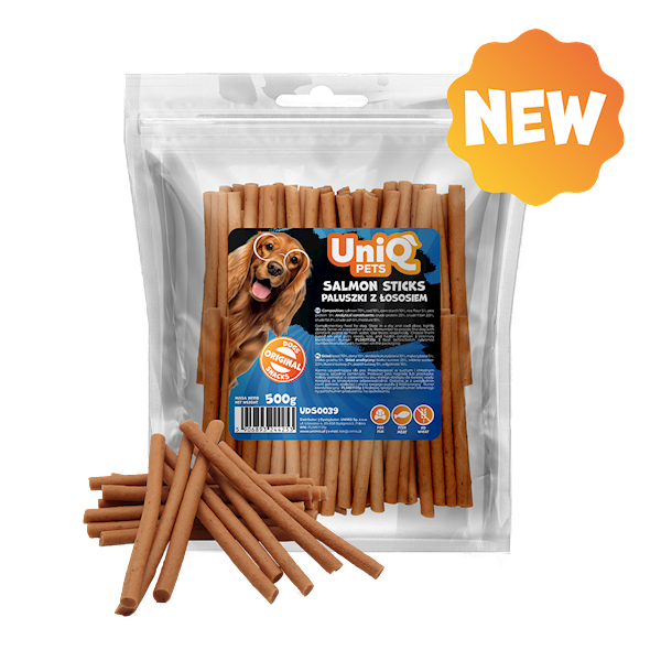 UNIQ PETS MEATY PALUSZKI Z ŁOSOSIEM 500G