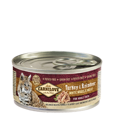 CARNILOVE CAT CAN TURKEY&REINDEER 100G