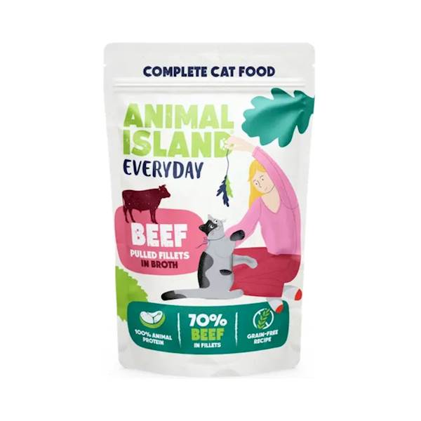 ANIMAL ISLAND CAT EVERYDAY WOŁOWINA (FILECIKI W BULIONIE) 85G