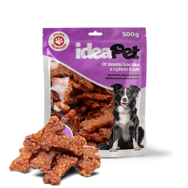 IDEAPET KOSTKI KACZKA Z RYŻEM 5CM 500G