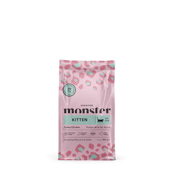 MONSTER CAT GRAIN FREE KITTEN TURKEY/CHICKEN (KURCZAK Z INDYKIEM DLA KOCIĄT) 400G
