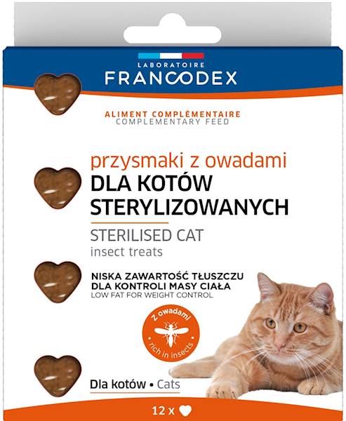 FRANCODEX CATS PRZYSMAKI Z OWADAMI DLA KOTÓW PO STERYLIZACJI 12SZT