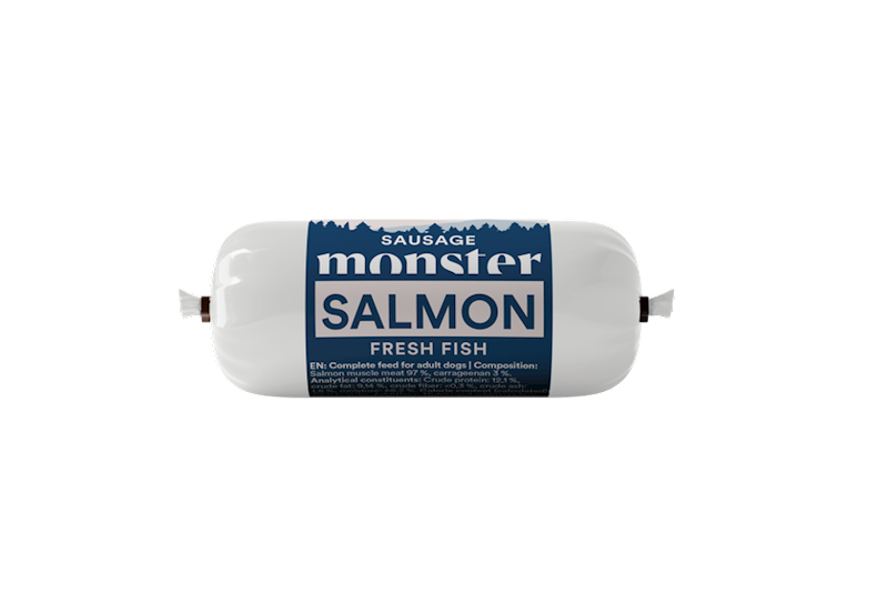 MONSTER DOG SAUSAGE SALMON (KIEŁBASKA Z ŁOSOSIA) 80G