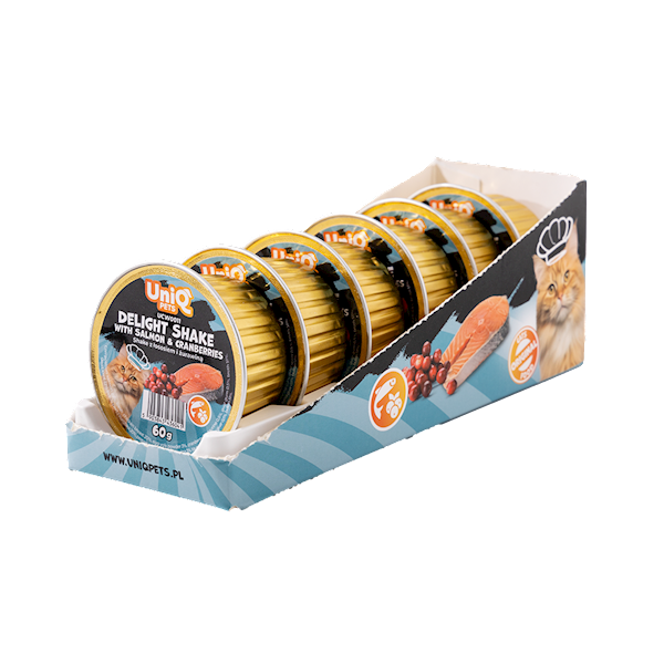 UNIQ PETS DELIGHT SHAKE Z ŁOSOSIEM I ŻURAWINĄ 60G